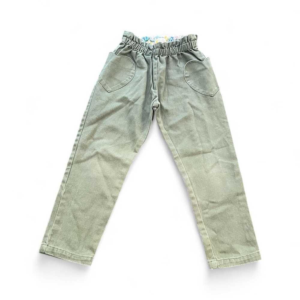 Mini Boden Green Heart Pocket Pants Paper bag waist size 6